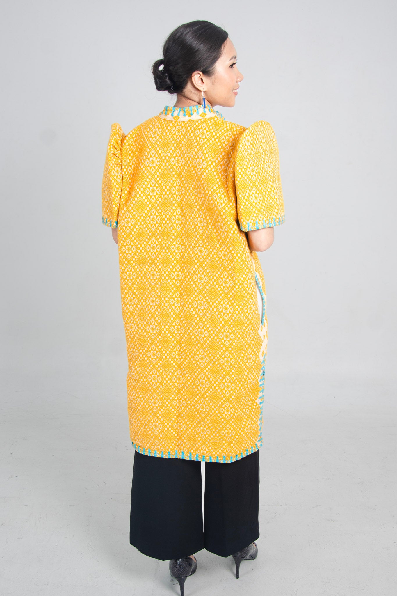 Pinilian Long Filipiniana with Itneg Embroidery. PRE-ORDER ONLY (4-5 weeks)