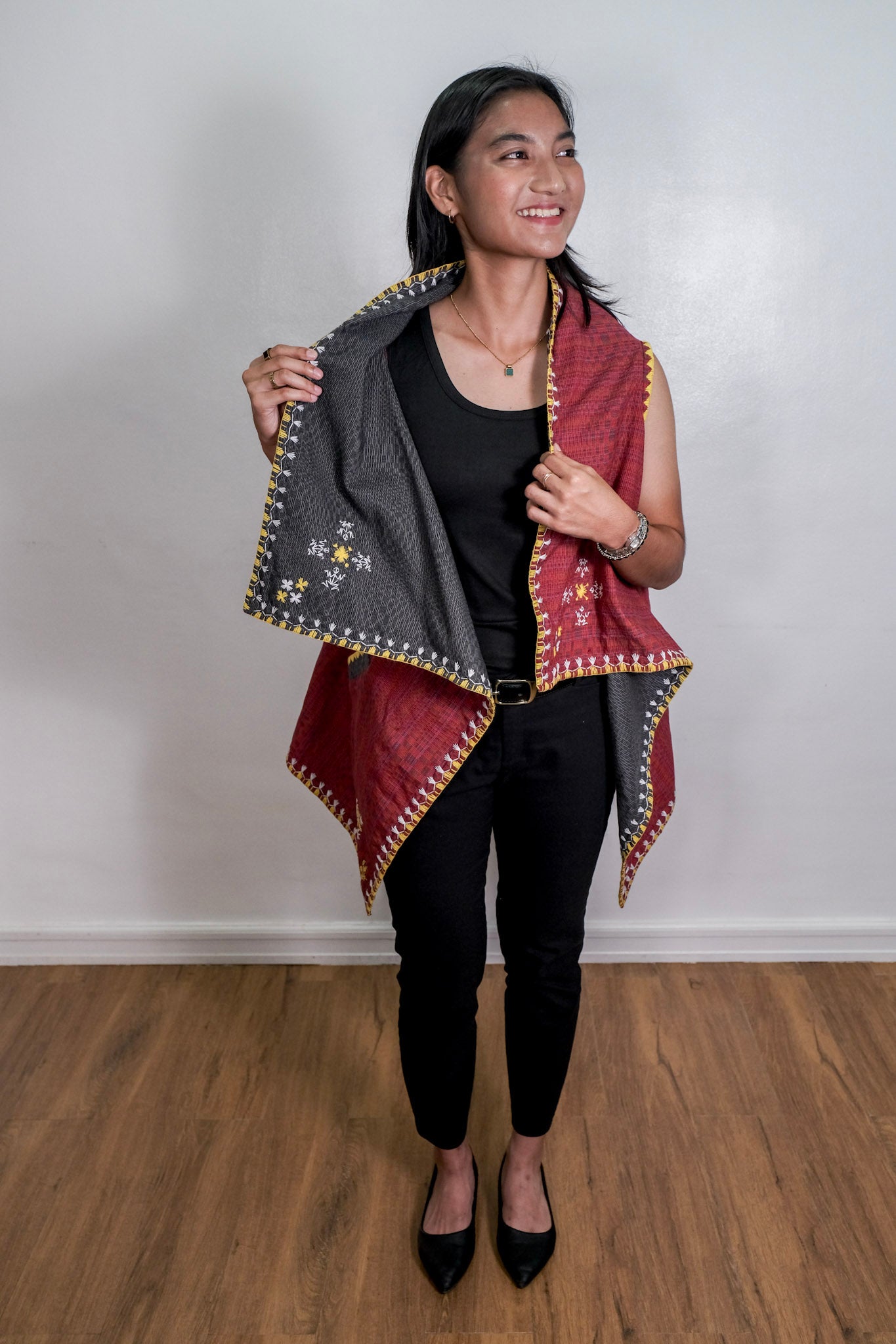 Limited Edition: Binakol Reversible Poncho (Maroon and Gray)