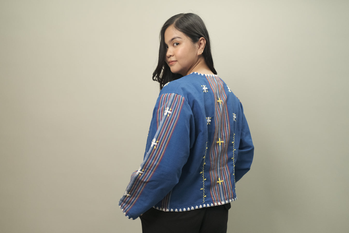 Malaya Blazer in Kantarines Weave (Royal Blue)