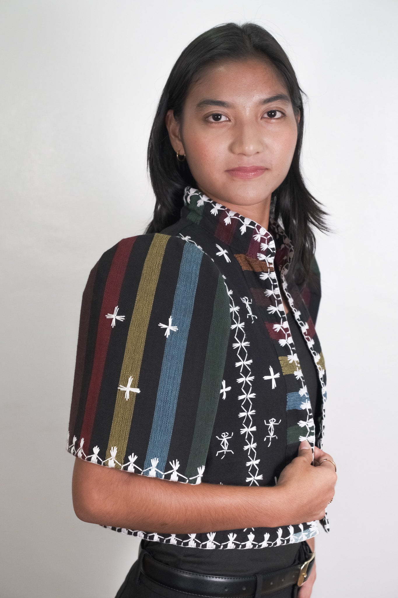 Kantarines Bolero in Rainbow Pattern with Itneg embroidery
