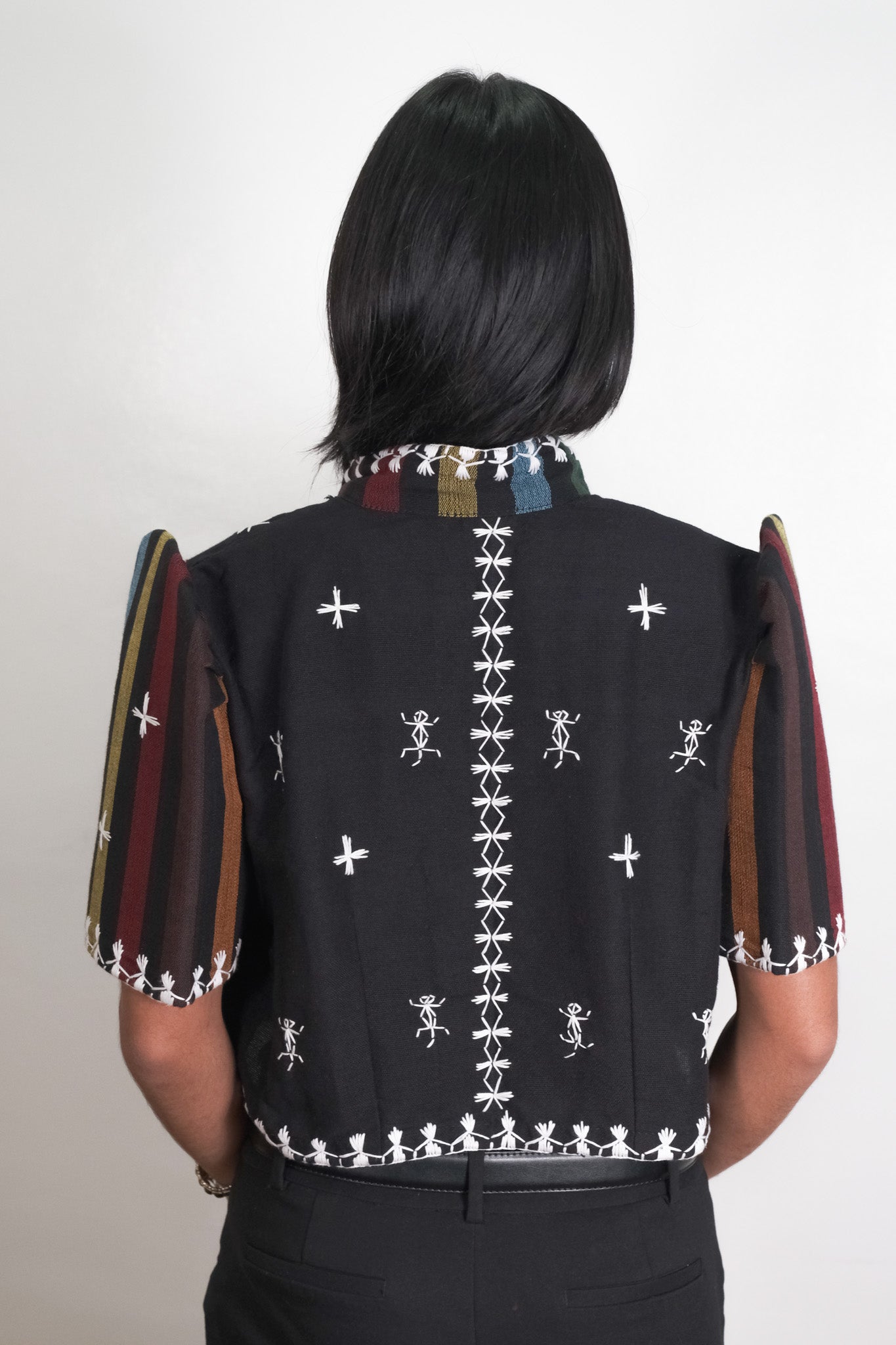Kantarines Bolero in Rainbow Pattern with Itneg embroidery