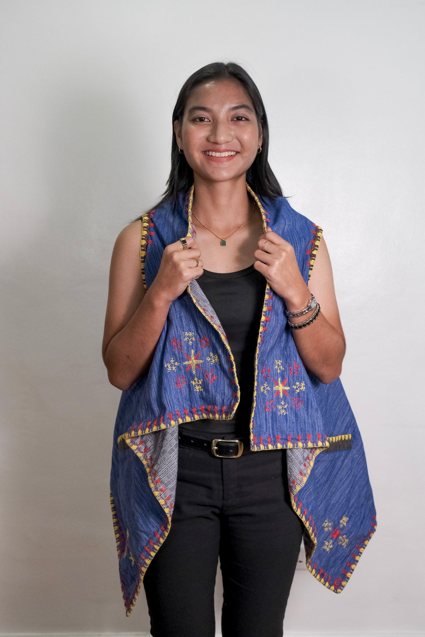 Limited Edition: Binakol Mix Weave Reversible Poncho (Blue/Grey)