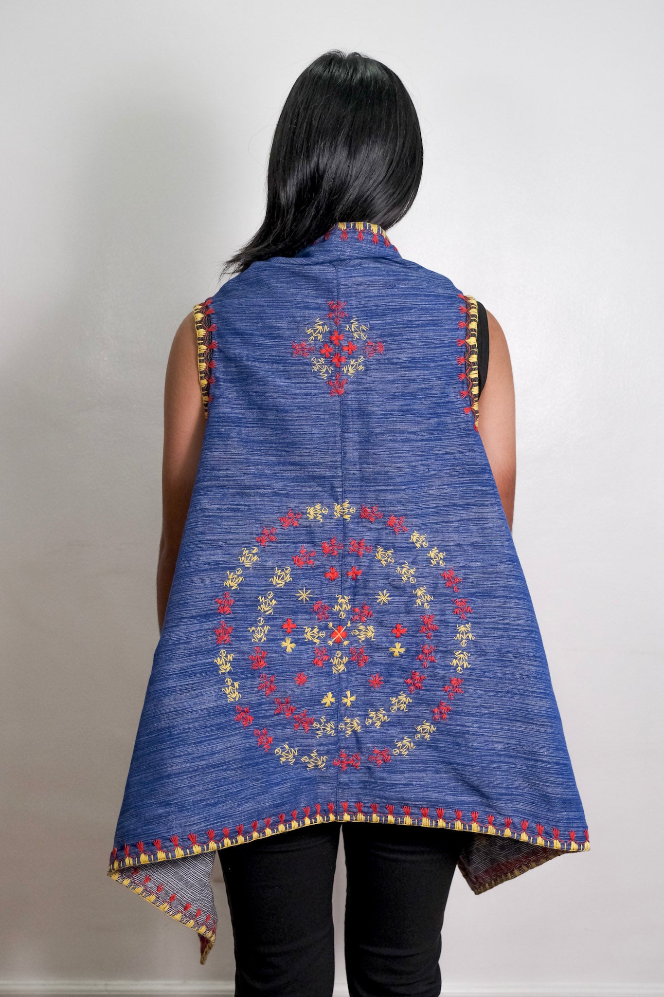 Limited Edition: Binakol Mix Weave Reversible Poncho (Blue/Grey)