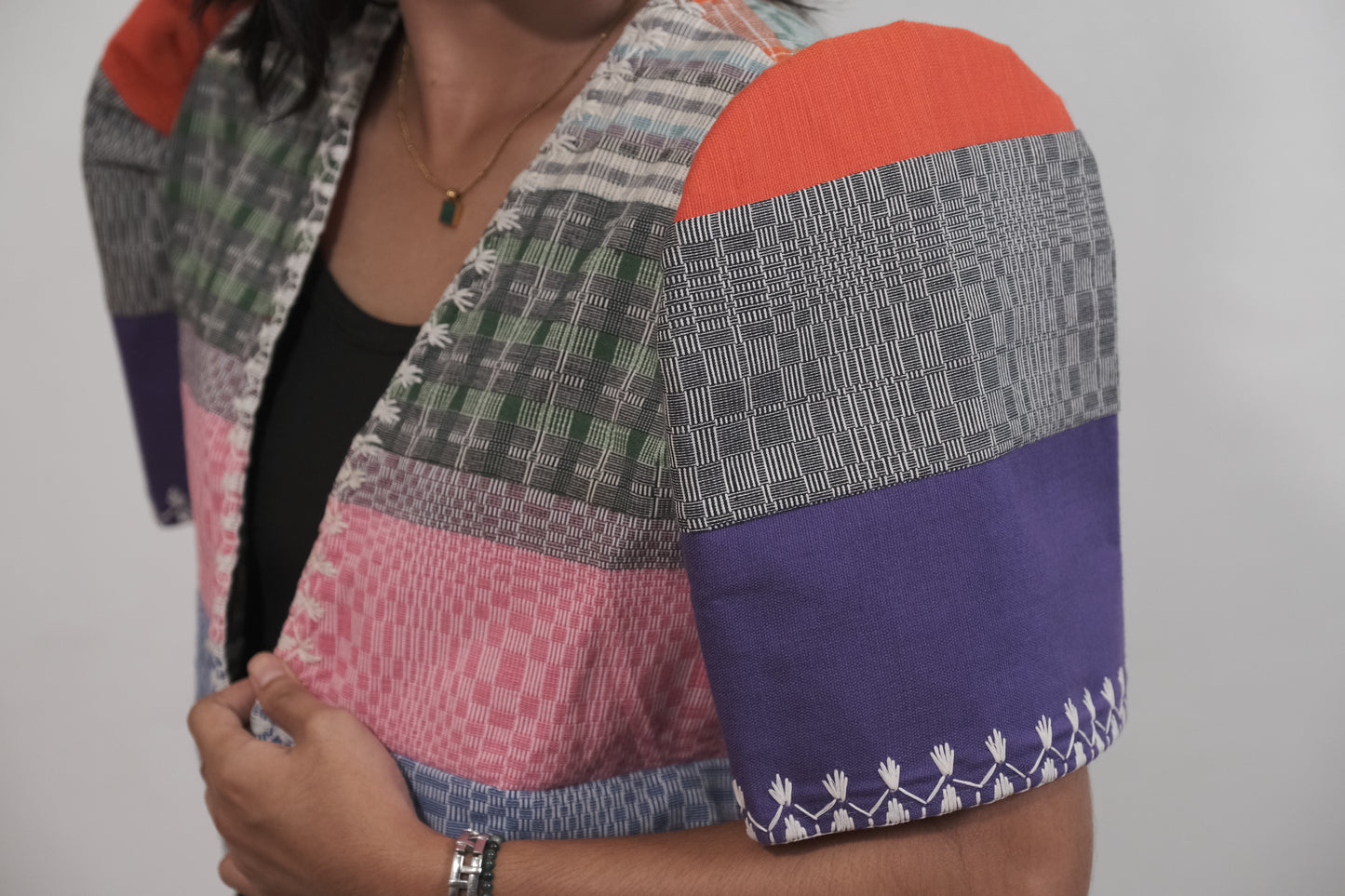 Inabel Tagpi Bolero (Pink & Apple Green)