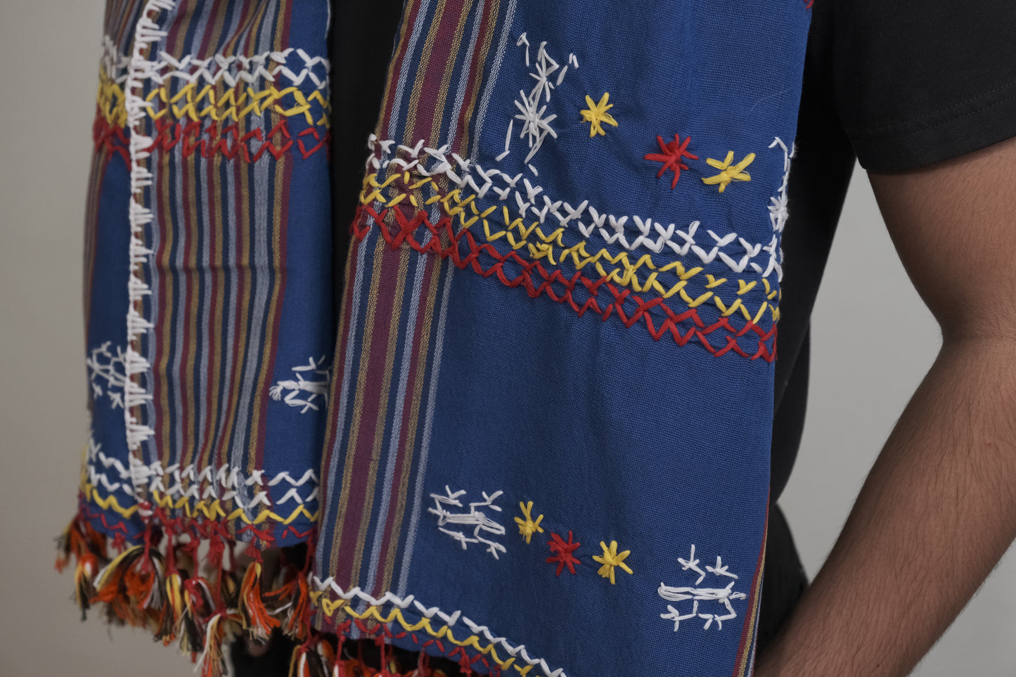 Kantarines Shawl with Itneg Embroidery (Royal Blue)