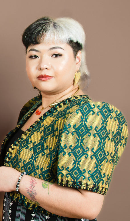 Pinilian Bolero with Itneg Embroidery (Green and Gold)