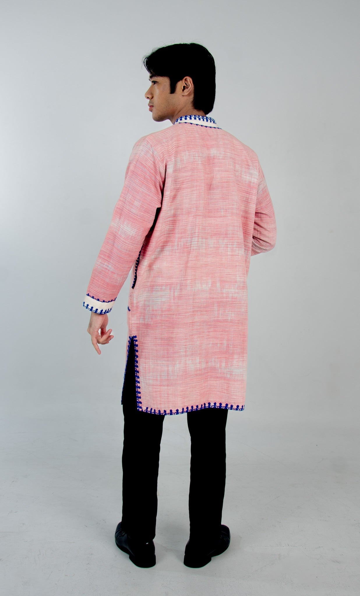 Natural Dye Kimono-Style Jacket with Itneg Embroidery
