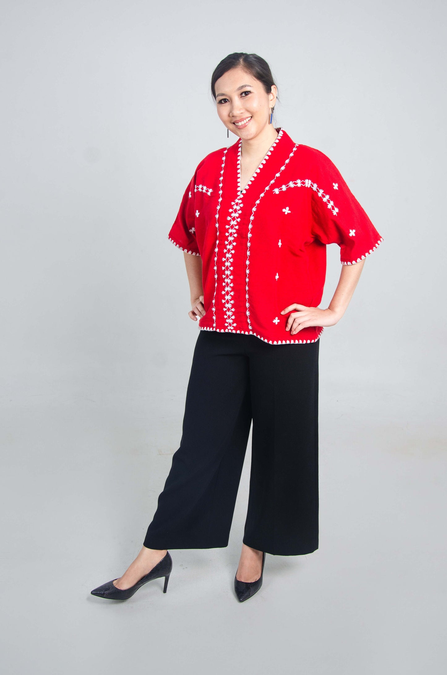 Kantarines Blouse with Batwing Sleeves