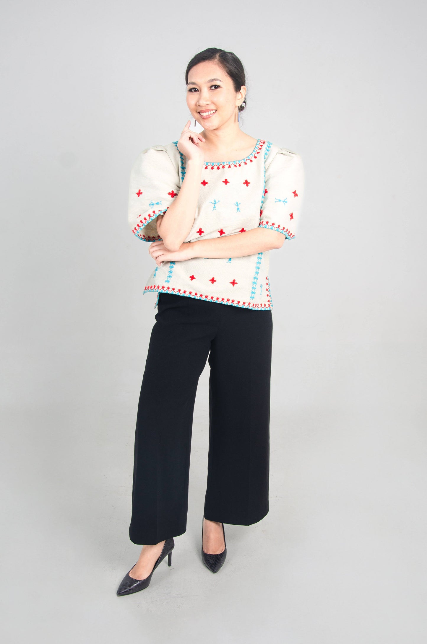 Maria Clara Blouse with Itneg Embroidery