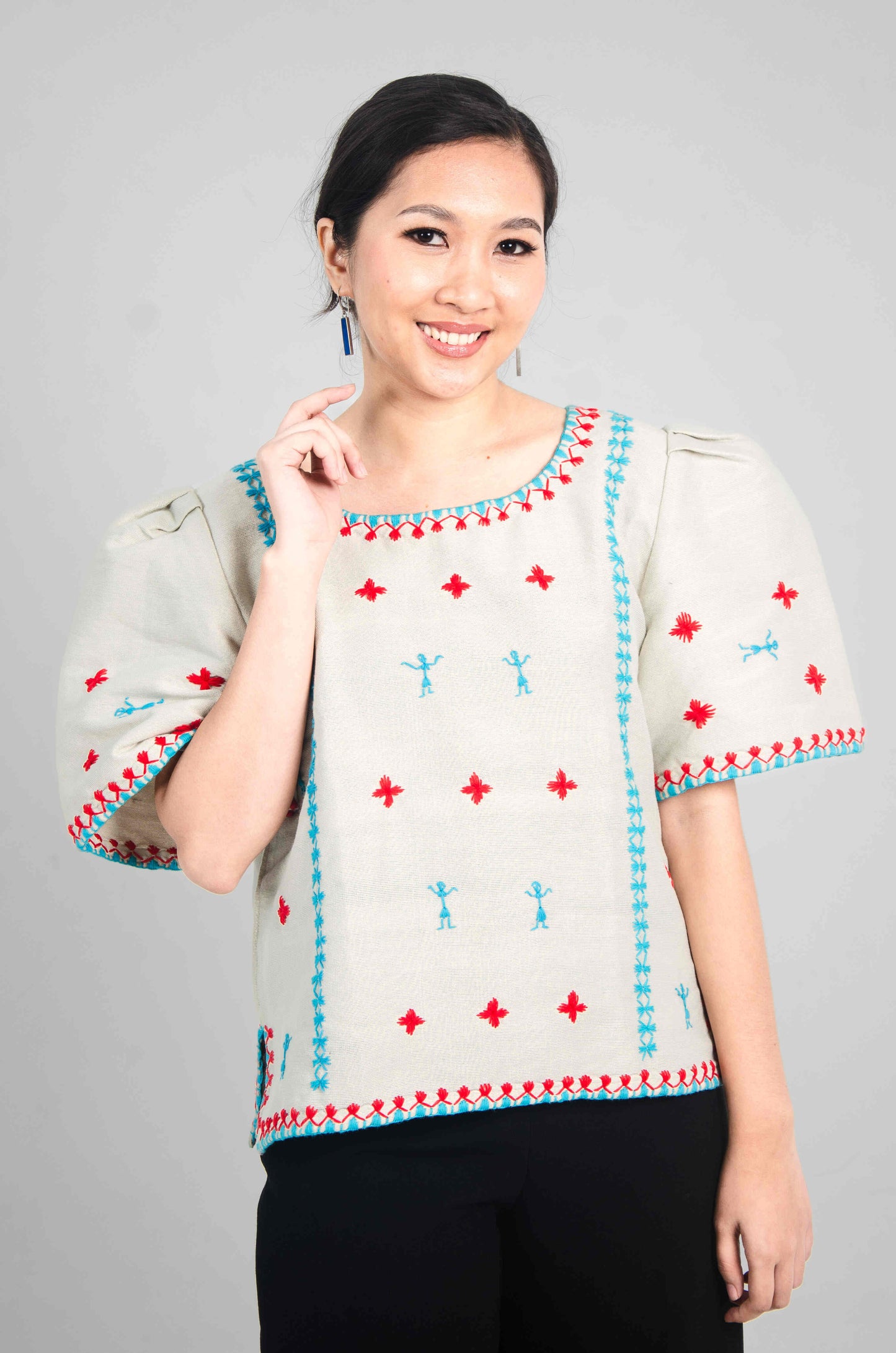 Maria Clara Blouse with Itneg Embroidery