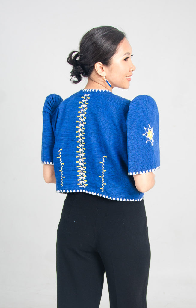 Tiniri Bolero with Itneg Embroidery (Royal Blue)