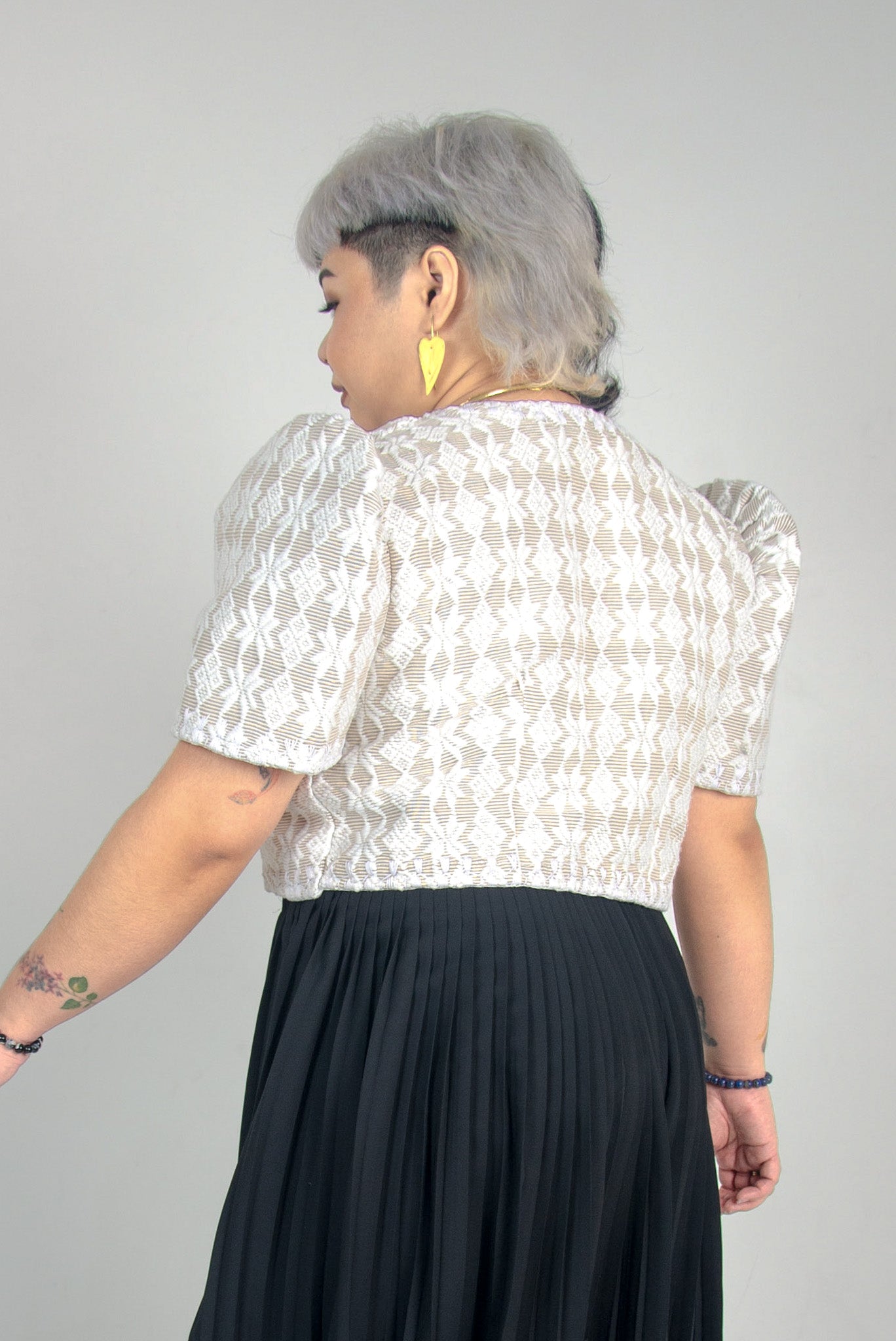 Cream Pinilian Bolero with Itneg Embroidery