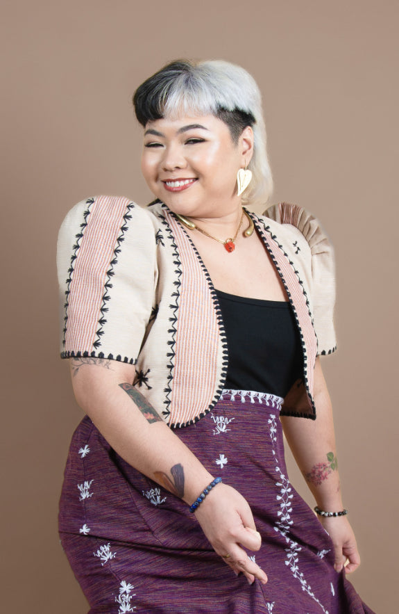 Tiniri Bolero with Itneg Embroidery (Cream) (Top Only)