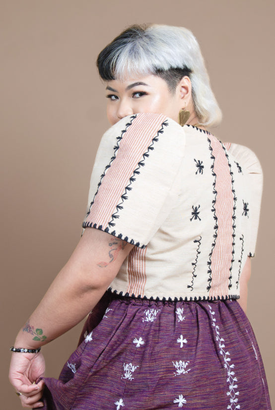 Tiniri Bolero with Itneg Embroidery (Cream) (Top Only)