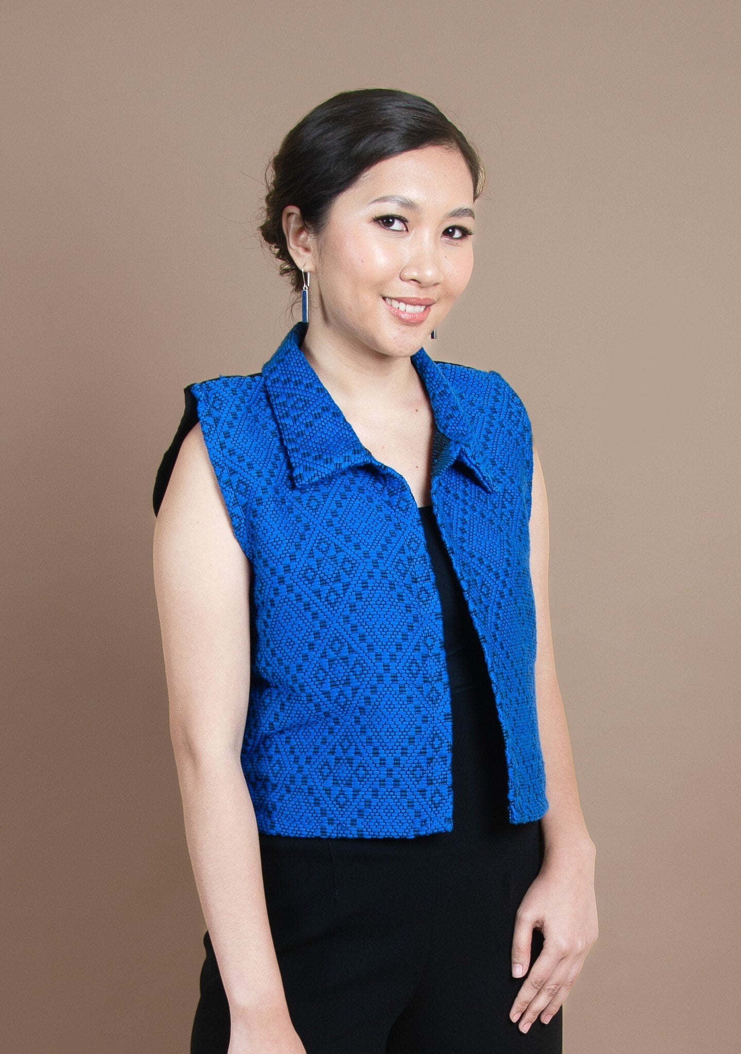 Pinilian Cropped Vest with Mixed Weave (Top Only)