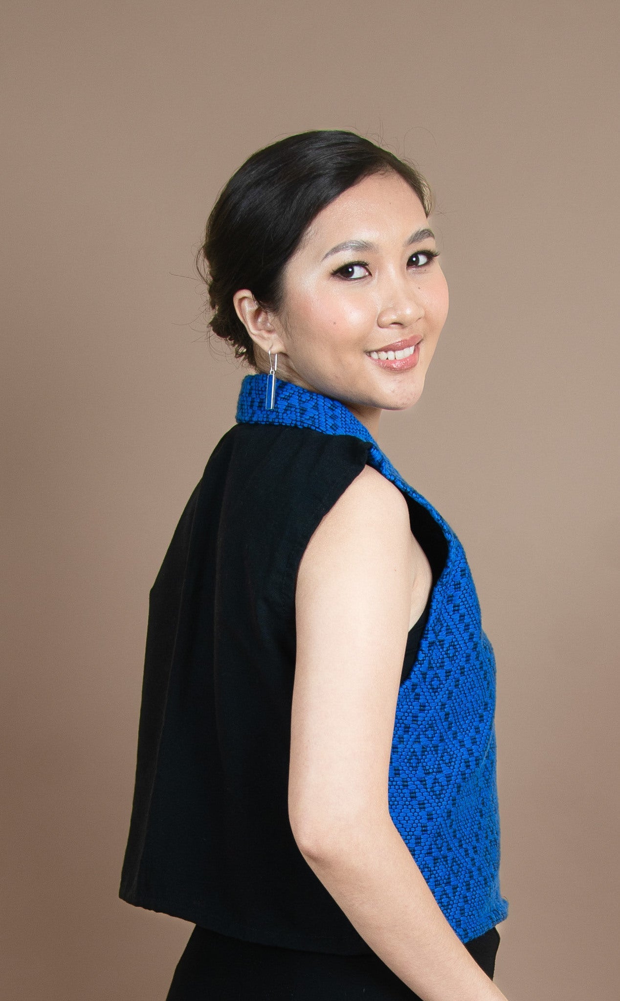 Pinilian Cropped Vest with Mixed Weave (Top Only)