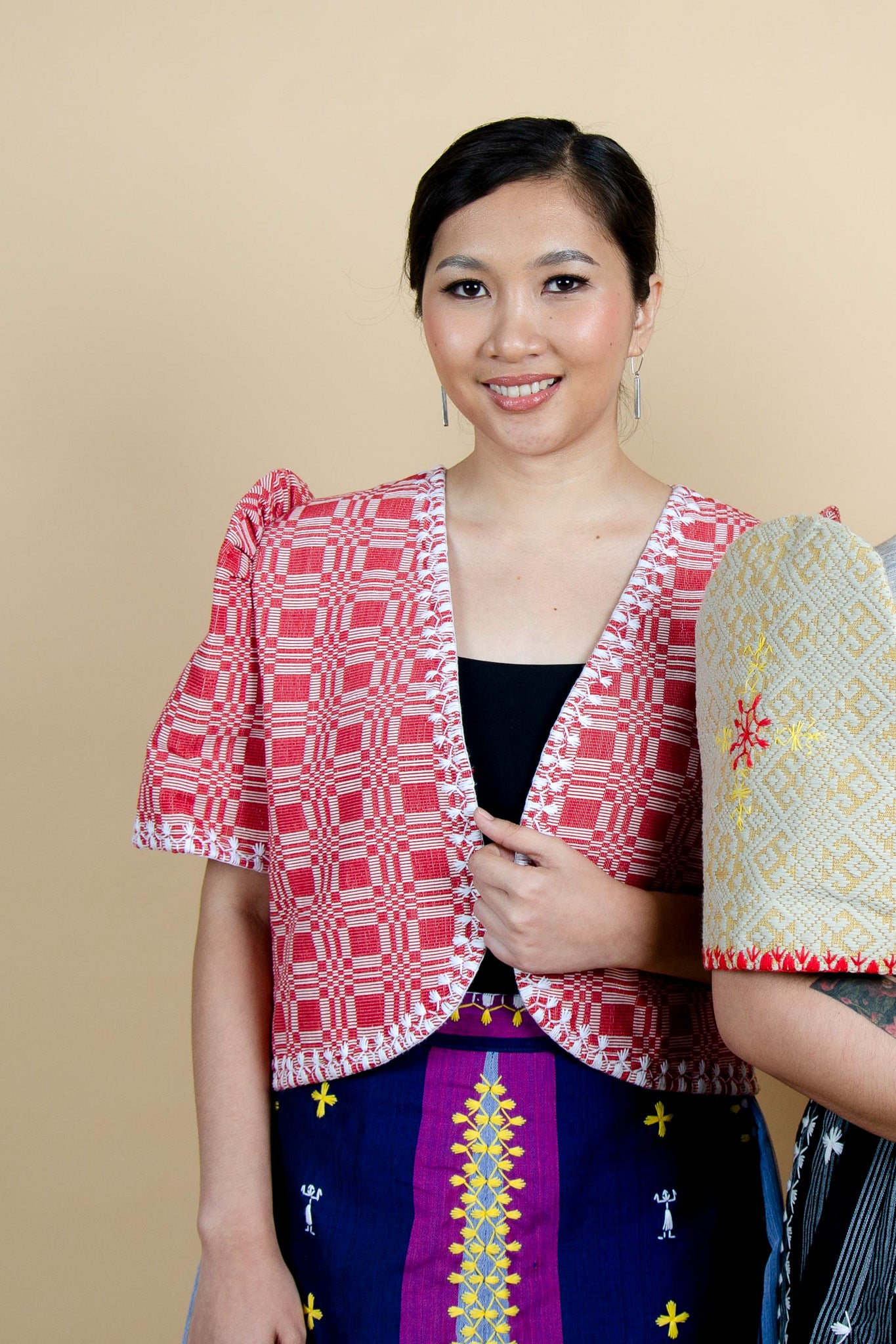Binakol Bolero with Itneg Embroidery (Red)