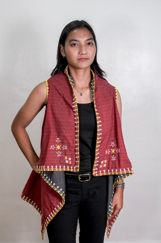 Limited Edition: Binakol Reversible Poncho (Maroon and Gray)