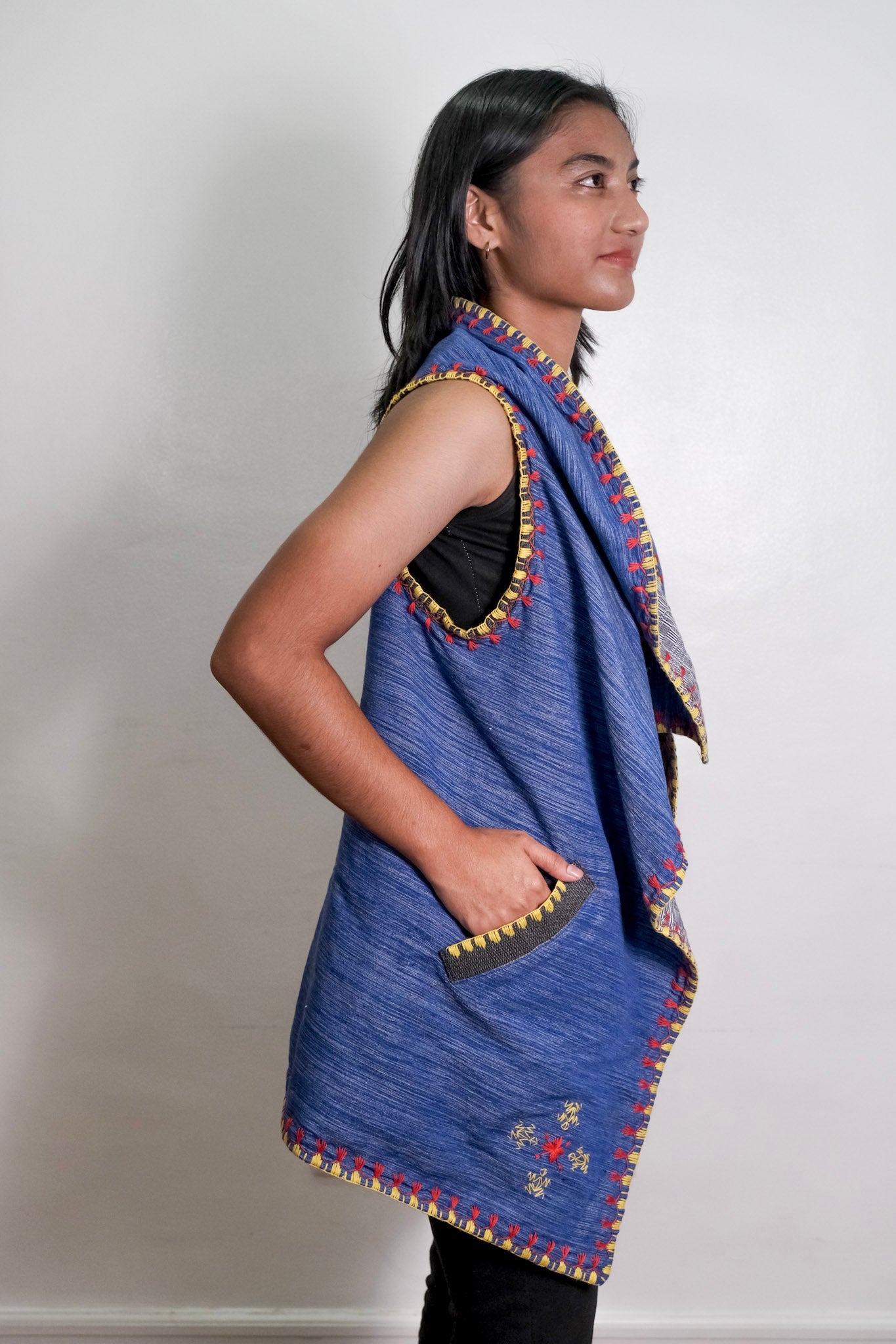 Limited Edition: Binakol Mix Weave Reversible Poncho (Blue/Grey)