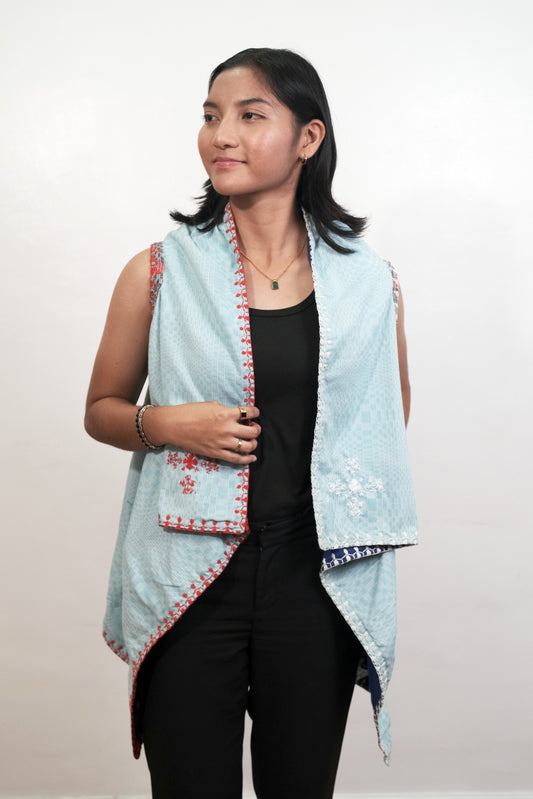 Limited Edition: Binakol Mix Weave Reversible Poncho (Turquouise/Black)