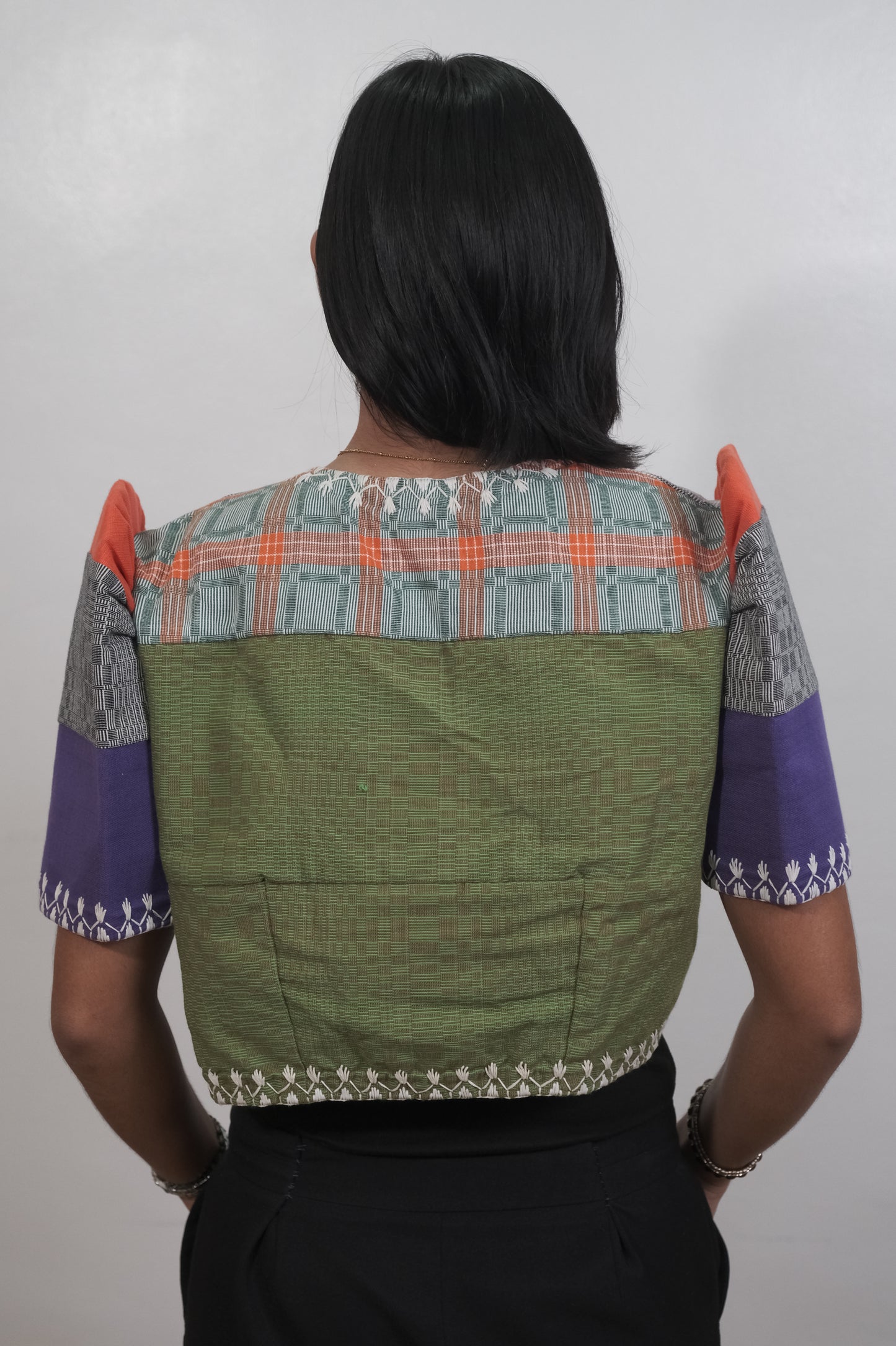 Inabel Tagpi Bolero (Pink & Apple Green)