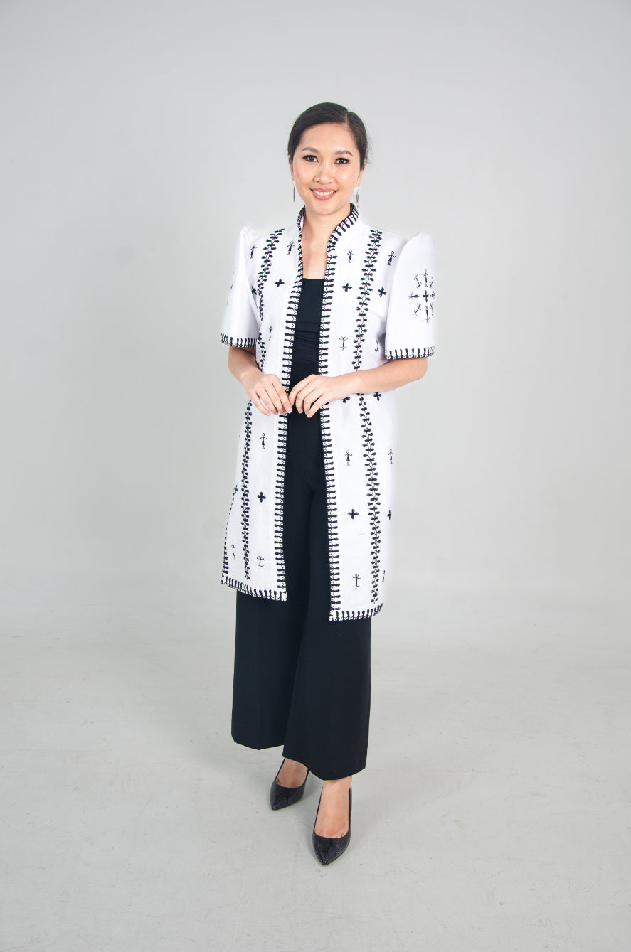 Kantarines Long Filipiniana White