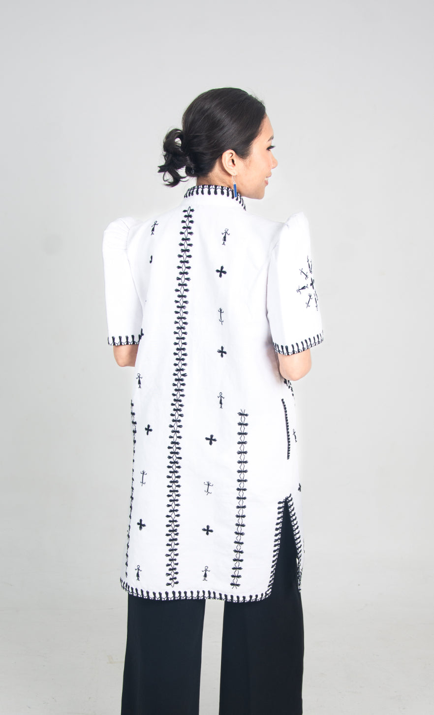 Kantarines Long Filipiniana White